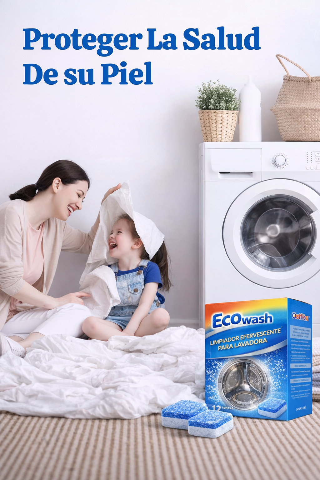 🧼 EcoWash Plus™ – Pastillas Efervescentes Multi-Acción para Lavadora (Pack 12 Unidades)